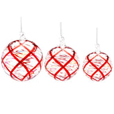 Palla Vetro Intrecci Rossa | Palline di Natale in vetro soffiato EDG - CONFIG0412