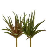 Set 2Pz. Assortiti Pianta di Aloe Artificiale Real Touch H24 - Piante Grasse Artificiali di Qualità - 232970,75