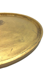 Piatto portacandele in legno oro - 640288