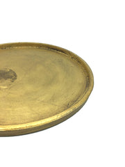 Piatto portacandele in legno oro - 640288