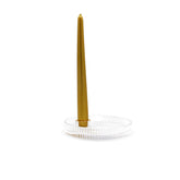 Porta Candela con disco rigato in vetro D15xH2,5 cm Natural - EDG - Enzo De Gasperi - 108304,40