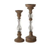 Leo: portacandele legno e vetro J Line - CONFIG0062