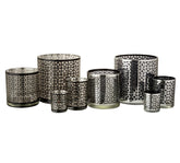 Portacandela Quadri | Portacandela in Vetro motivo a quadri stile anni 20 - CONFIG0237