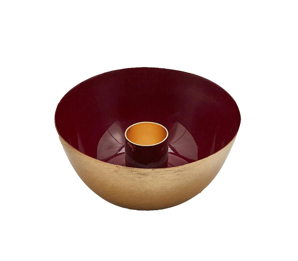 Ciotola Portacandela Charm H4 colore Amaranto e Oro - 601603