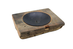 Exclusive wood candleholder round - 685796