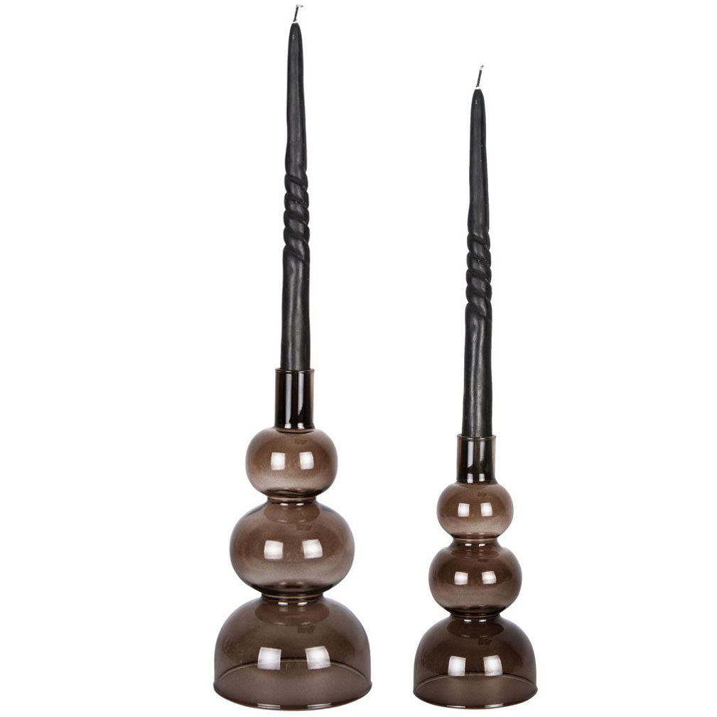 Portacandele Cerchi in Vetro Marrone - CONFIG0436