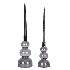 Portacandele Cerchi in Vetro Fumè - CONFIG0437