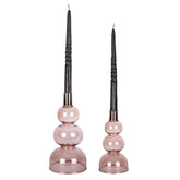 Portacandele Cerchi in Vetro Rosa Chiaro - CONFIG0435