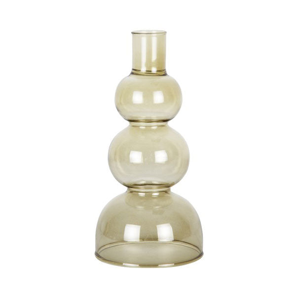 Portacandele Cerchi S in Vetro Verde H16 D8 - PT3892MG