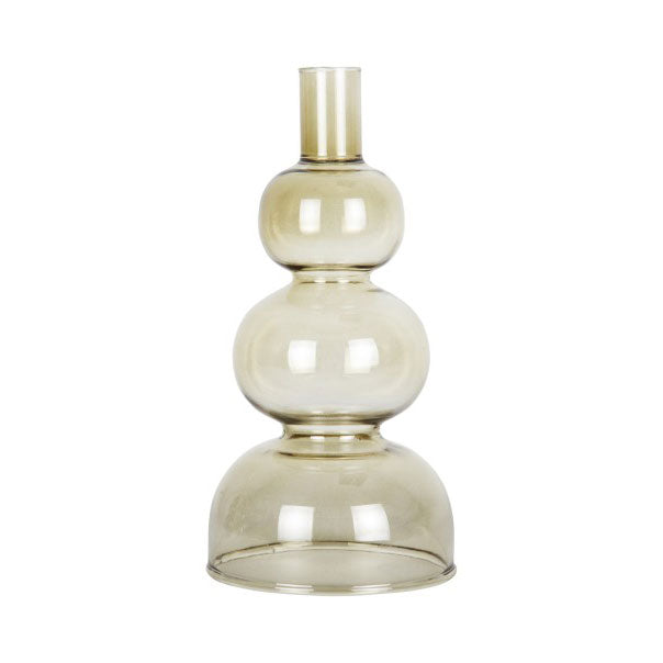 Portacandele Cerchi L in Vetro Verde H20 D10 - PT3893MG