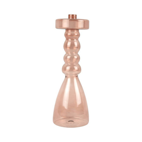 Portacandele Pawn L Vetro Rosa Chiaro H30,5 D11 - PT3928PI