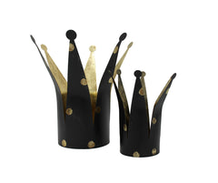 Portacandele Corona nero a pois oro - CONFIG0303