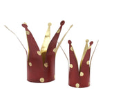 Portacandele Corona rosso a pois oro - CONFIG0302