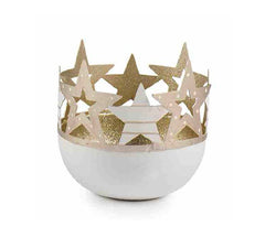 Porta Tealight Stelle bianco H8 X Ø7 - 1202690