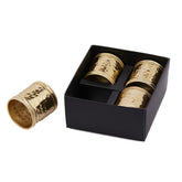 EDG - Enzo De Gasperi Set 4 Portatovaglioli Metallo Oro H4 D4,5 cm - 715026