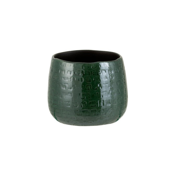 Vaso Motivo H13 : Portavaso in ceramica smaltato verde - 3315