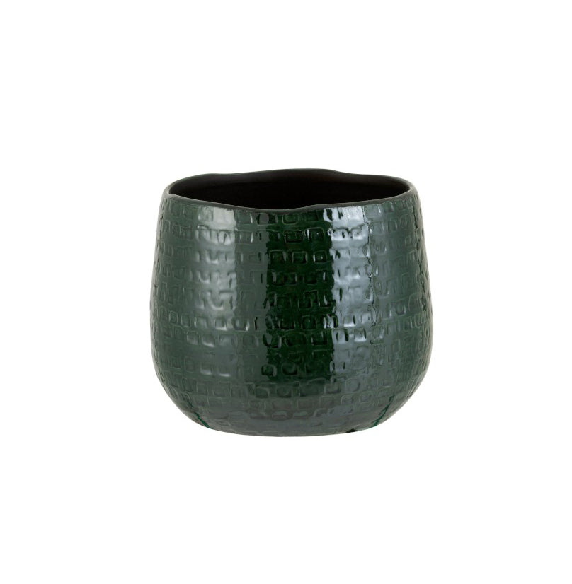 Vaso Motivo H19 : Portavaso in ceramica smaltato verde - 3316