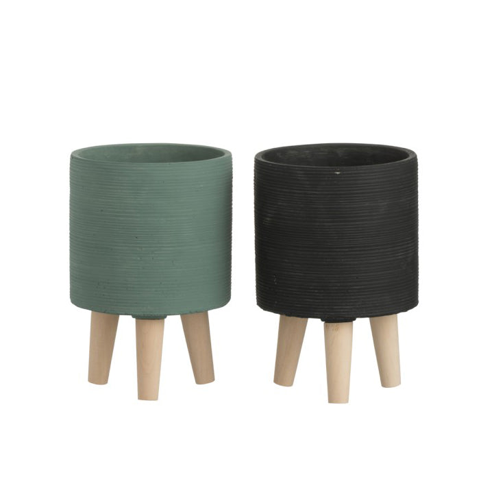 P.Vasi Zampa cemento verde chiaro S (16X16X24cm) - 90207-V