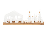 Presepe Portatealight in porcellana con base in legno - 4990041