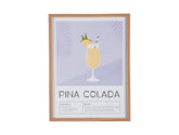 Wall Art Pina Colada – Present Time | Quadro Decorativo H41,5 X L31,5 con Ricetta Cocktail per Cucina o Angolo Bar - PT4284
