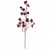 Ramo Artificiale Cornus Glossy Bordeaux EDG Enzo De Gasperi H 85 cm con fiori bordeaux e finitura lucida