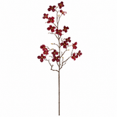 Ramo Artificiale Cornus Glossy Rosso EDG Enzo De Gasperi H 85 cm con fiori rossi e finitura lucida