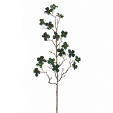 Ramo Artificiale Cornus Glossy Verde EDG Enzo De Gasperi H 85 cm con fiori verdi e finitura lucida