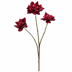 Ramo Rosa Bordeaux X3 Fiori EDG Enzo De Gasperi H 80 cm