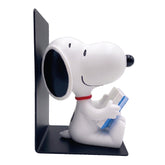 Reggilibro Snoopy with Book in metallo e resina con Snoopy che legge un libro, altezza 18 cm.