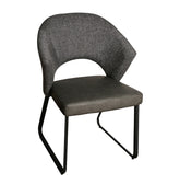 Samuel | Sedia in tessuto di lino e pelle - 694360