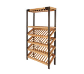 Scaffale Portabottiglie e Bicchieri : Scaffale stile industriale in Legno e Metallo - 740346