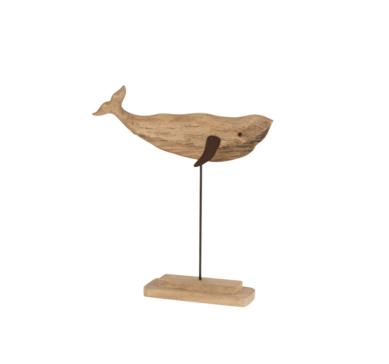 Scultura Balena in legno naturale H29 - 11058