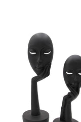 Scultura Maschera Nera su Mani | Sculture Moderne di Design - CONFIG0279