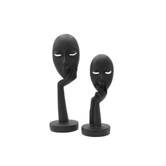 Scultura Maschera Nera su Mani | Sculture Moderne di Design - CONFIG0279