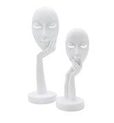 Scultura Maschera Bianca su Mani | Sculture Moderne di Design - CONFIG0278