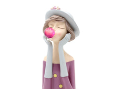 Scultura Mezzo Busto Donna con Palloncino Chewing Gum LED - YCY-Z013-LED