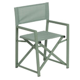 Sedia da Regista in Alluminio Verde Salvia L56 X P53 X H84 CM - 610329