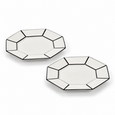 Set 2Pz. Piatto da Dessert in Porcellana Bianco/Nero – Collezione Carte Blanche - Annebet Philips Per Serax