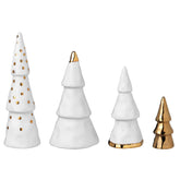 Set 4Pz. Alberi in Porcellana Bianca ed elementi Oro - 4988684