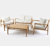 Set da Giardino 4 Pezzi Alluminio Simil Bamboo | Arredo Outdoor EDG - 7400015A977