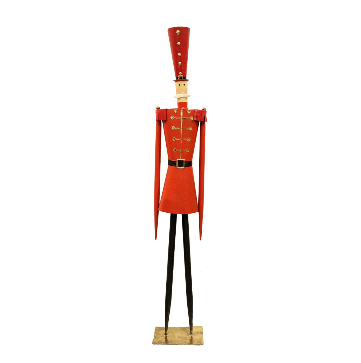 Soldatino natalizio in metallo cappello rosso H90 - 1212847-rosso