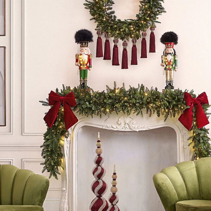 Statuetta Decorativa Soldatino Di Natale Con Led Rosso H61 - 685077,40