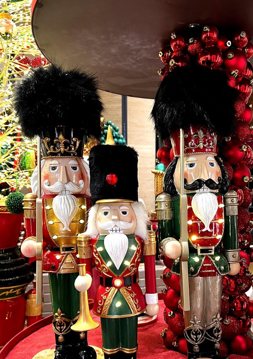 Statuetta Decorativa Soldatino Di Natale Con Led Rosso H61 - 685077,40