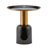 Tavolino Charm Rotondo Nero e Oro H52 | Arredi Enzo De Gasperi - 740516