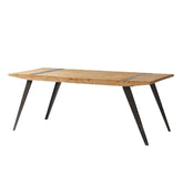 Tavolo Kurtis Light : Tavolo stile industriale in legno massello e ferro - 740306