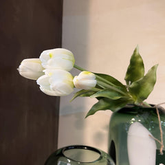 Bouquet tulipani bianchi Real Touch H40 - 214959,10