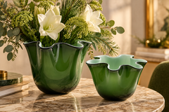 Vaso Drappo in Pasta di Vetro Verde – EDG Enzo De Gasperi