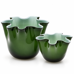 Vaso Drappo in Pasta di Vetro Verde – EDG Enzo De Gasperi