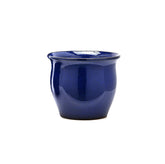 Vaso Cachepot Bombato in Terracotta Blu H24 D30 EDG Enzo De Gasperi