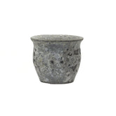 Vaso Cachepot Bombato in Terracotta con Finitura anticata White Grey H24 D30 EDG Enzo De Gasperi